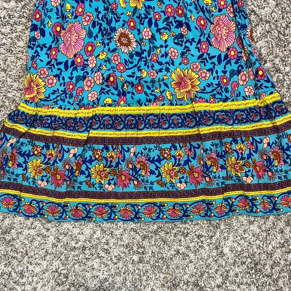 Floral Blue Mini Dress - Picture 8 of 9